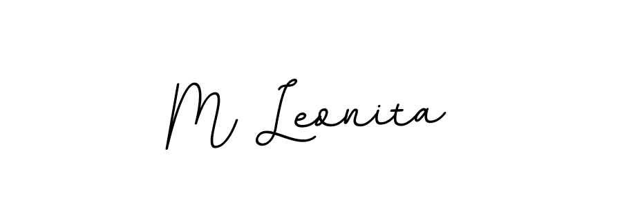 Create a beautiful signature design for name M Leonita. With this signature (BallpointsItalic-DORy9) fonts, you can make a handwritten signature for free. M Leonita signature style 11 images and pictures png