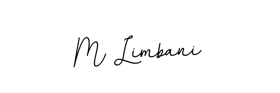 How to make M Limbani name signature. Use BallpointsItalic-DORy9 style for creating short signs online. This is the latest handwritten sign. M Limbani signature style 11 images and pictures png