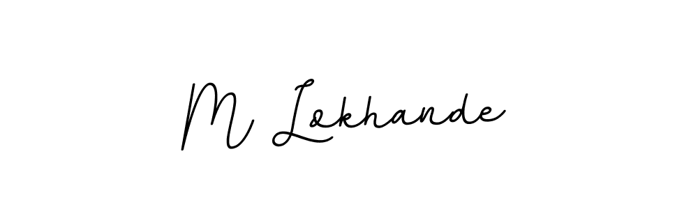 Design your own signature with our free online signature maker. With this signature software, you can create a handwritten (BallpointsItalic-DORy9) signature for name M Lokhande. M Lokhande signature style 11 images and pictures png
