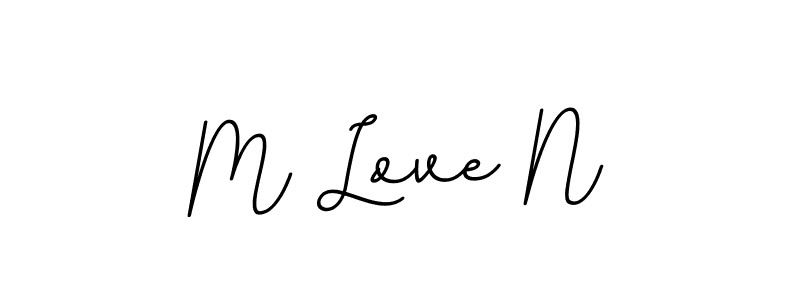 How to make M Love N name signature. Use BallpointsItalic-DORy9 style for creating short signs online. This is the latest handwritten sign. M Love N signature style 11 images and pictures png