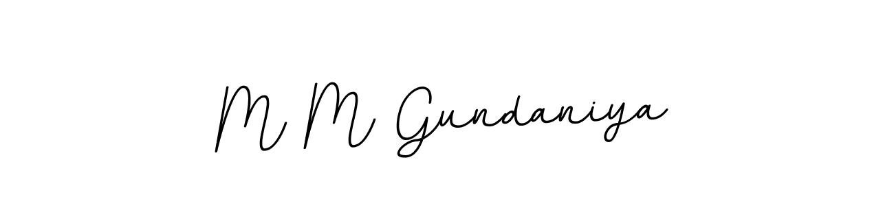 M M Gundaniya stylish signature style. Best Handwritten Sign (BallpointsItalic-DORy9) for my name. Handwritten Signature Collection Ideas for my name M M Gundaniya. M M Gundaniya signature style 11 images and pictures png