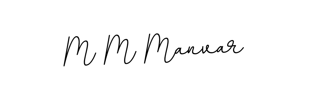 Create a beautiful signature design for name M M Manvar. With this signature (BallpointsItalic-DORy9) fonts, you can make a handwritten signature for free. M M Manvar signature style 11 images and pictures png