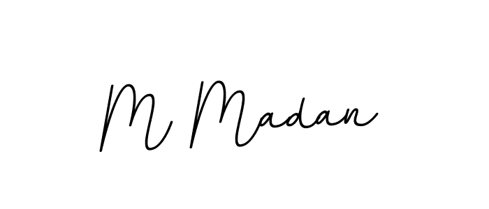 You should practise on your own different ways (BallpointsItalic-DORy9) to write your name (M Madan) in signature. don't let someone else do it for you. M Madan signature style 11 images and pictures png