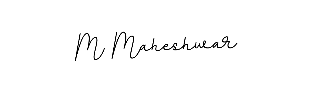 Design your own signature with our free online signature maker. With this signature software, you can create a handwritten (BallpointsItalic-DORy9) signature for name M Maheshwar. M Maheshwar signature style 11 images and pictures png