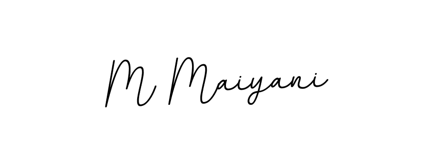 How to make M Maiyani name signature. Use BallpointsItalic-DORy9 style for creating short signs online. This is the latest handwritten sign. M Maiyani signature style 11 images and pictures png
