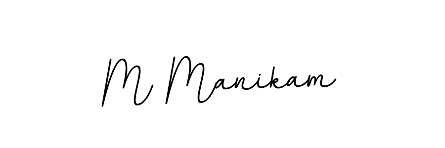 Use a signature maker to create a handwritten signature online. With this signature software, you can design (BallpointsItalic-DORy9) your own signature for name M Manikam. M Manikam signature style 11 images and pictures png