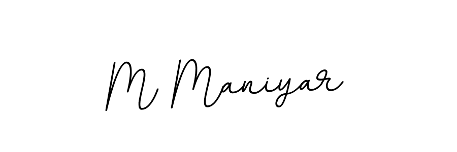 How to make M Maniyar name signature. Use BallpointsItalic-DORy9 style for creating short signs online. This is the latest handwritten sign. M Maniyar signature style 11 images and pictures png