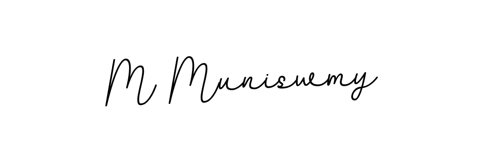Make a beautiful signature design for name M Muniswmy. With this signature (BallpointsItalic-DORy9) style, you can create a handwritten signature for free. M Muniswmy signature style 11 images and pictures png