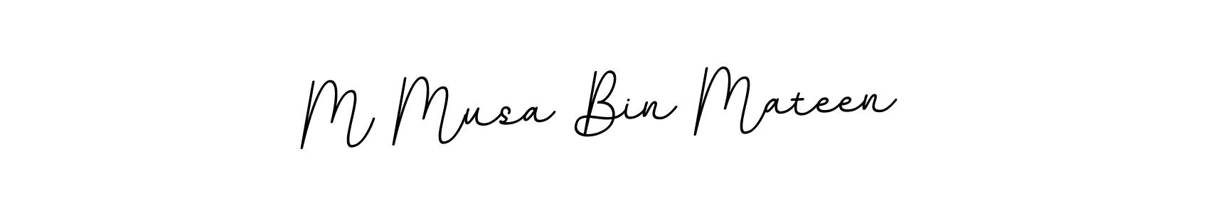 How to make M Musa Bin Mateen name signature. Use BallpointsItalic-DORy9 style for creating short signs online. This is the latest handwritten sign. M Musa Bin Mateen signature style 11 images and pictures png