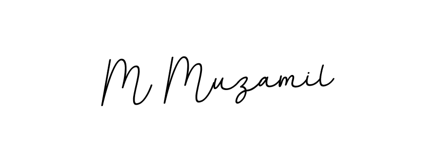 How to make M Muzamil name signature. Use BallpointsItalic-DORy9 style for creating short signs online. This is the latest handwritten sign. M Muzamil signature style 11 images and pictures png