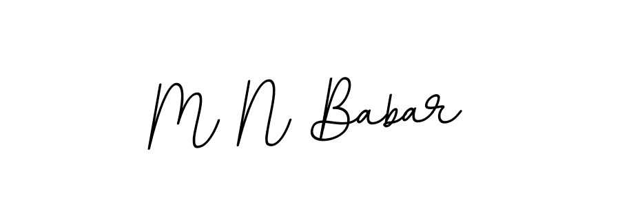 How to make M N Babar name signature. Use BallpointsItalic-DORy9 style for creating short signs online. This is the latest handwritten sign. M N Babar signature style 11 images and pictures png