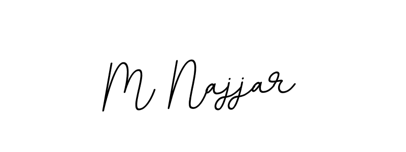 How to make M Najjar name signature. Use BallpointsItalic-DORy9 style for creating short signs online. This is the latest handwritten sign. M Najjar signature style 11 images and pictures png