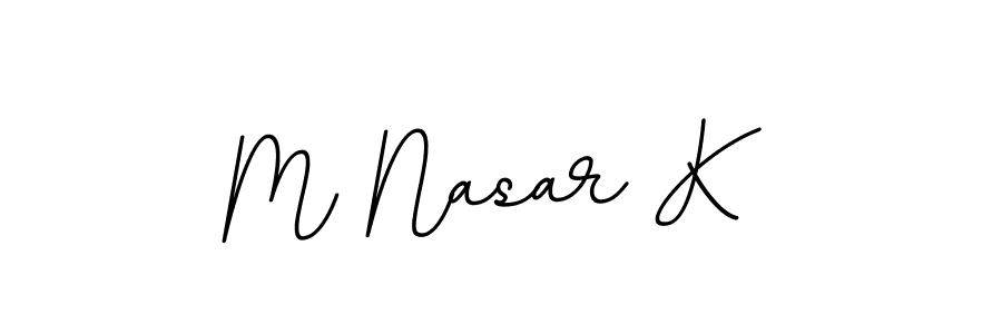 Also we have M Nasar K name is the best signature style. Create professional handwritten signature collection using BallpointsItalic-DORy9 autograph style. M Nasar K signature style 11 images and pictures png