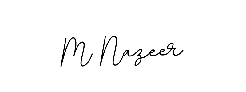 The best way (BallpointsItalic-DORy9) to make a short signature is to pick only two or three words in your name. The name M Nazeer include a total of six letters. For converting this name. M Nazeer signature style 11 images and pictures png