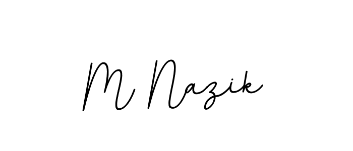 The best way (BallpointsItalic-DORy9) to make a short signature is to pick only two or three words in your name. The name M Nazik include a total of six letters. For converting this name. M Nazik signature style 11 images and pictures png