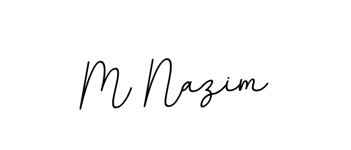 You should practise on your own different ways (BallpointsItalic-DORy9) to write your name (M Nazim) in signature. don't let someone else do it for you. M Nazim signature style 11 images and pictures png