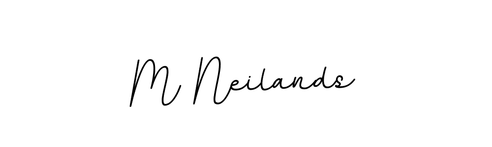 How to make M Neilands name signature. Use BallpointsItalic-DORy9 style for creating short signs online. This is the latest handwritten sign. M Neilands signature style 11 images and pictures png