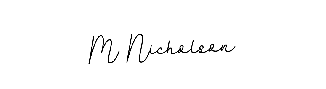 The best way (BallpointsItalic-DORy9) to make a short signature is to pick only two or three words in your name. The name M Nicholson include a total of six letters. For converting this name. M Nicholson signature style 11 images and pictures png