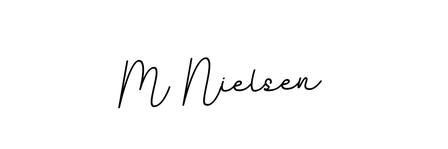 Create a beautiful signature design for name M Nielsen. With this signature (BallpointsItalic-DORy9) fonts, you can make a handwritten signature for free. M Nielsen signature style 11 images and pictures png