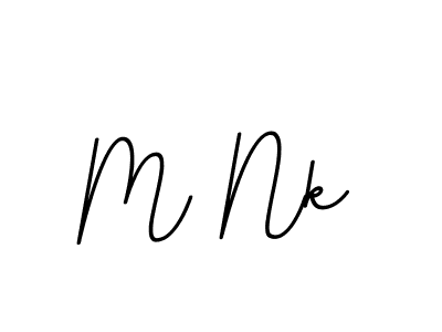 Design your own signature with our free online signature maker. With this signature software, you can create a handwritten (BallpointsItalic-DORy9) signature for name M Nk. M Nk signature style 11 images and pictures png