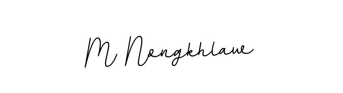 How to make M Nongkhlaw name signature. Use BallpointsItalic-DORy9 style for creating short signs online. This is the latest handwritten sign. M Nongkhlaw signature style 11 images and pictures png