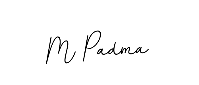 The best way (BallpointsItalic-DORy9) to make a short signature is to pick only two or three words in your name. The name M Padma include a total of six letters. For converting this name. M Padma signature style 11 images and pictures png