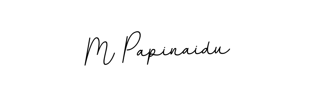 Design your own signature with our free online signature maker. With this signature software, you can create a handwritten (BallpointsItalic-DORy9) signature for name M Papinaidu. M Papinaidu signature style 11 images and pictures png