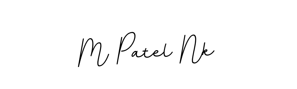 This is the best signature style for the M Patel Nk name. Also you like these signature font (BallpointsItalic-DORy9). Mix name signature. M Patel Nk signature style 11 images and pictures png