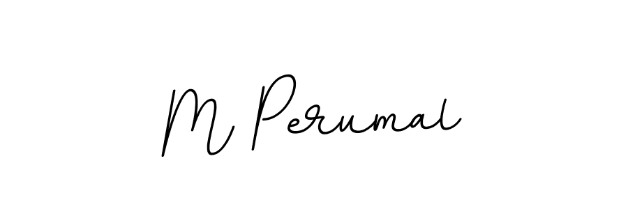 Make a beautiful signature design for name M Perumal. With this signature (BallpointsItalic-DORy9) style, you can create a handwritten signature for free. M Perumal signature style 11 images and pictures png