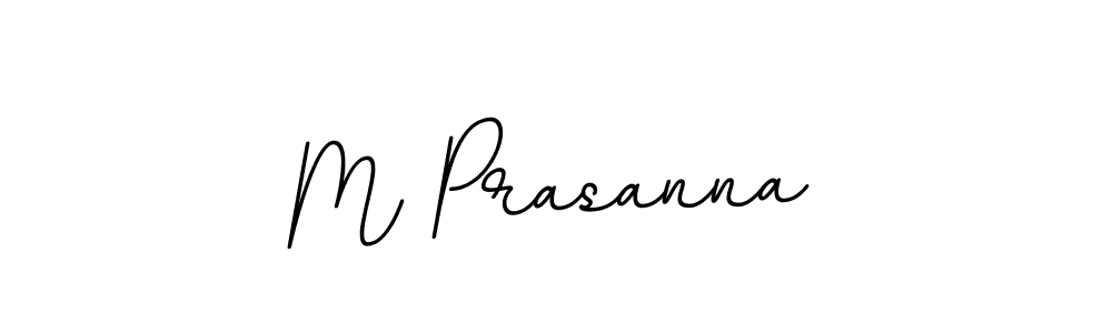 Create a beautiful signature design for name M Prasanna. With this signature (BallpointsItalic-DORy9) fonts, you can make a handwritten signature for free. M Prasanna signature style 11 images and pictures png