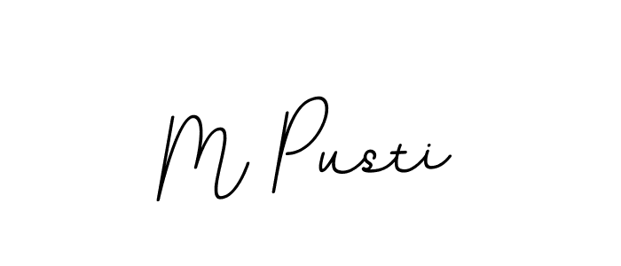 How to make M Pusti name signature. Use BallpointsItalic-DORy9 style for creating short signs online. This is the latest handwritten sign. M Pusti signature style 11 images and pictures png