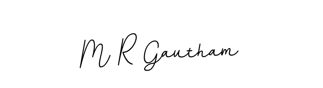 The best way (BallpointsItalic-DORy9) to make a short signature is to pick only two or three words in your name. The name M R Gautham include a total of six letters. For converting this name. M R Gautham signature style 11 images and pictures png