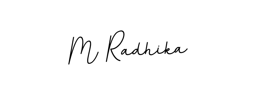 The best way (BallpointsItalic-DORy9) to make a short signature is to pick only two or three words in your name. The name M Radhika include a total of six letters. For converting this name. M Radhika signature style 11 images and pictures png