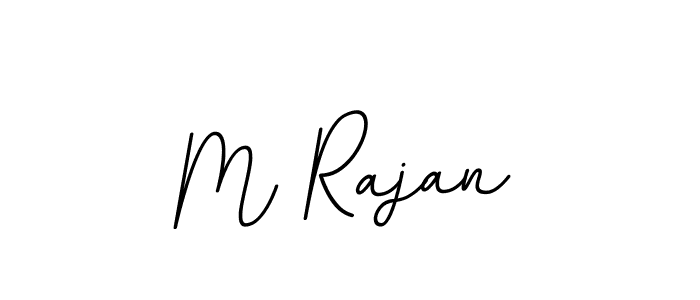 Use a signature maker to create a handwritten signature online. With this signature software, you can design (BallpointsItalic-DORy9) your own signature for name M Rajan. M Rajan signature style 11 images and pictures png