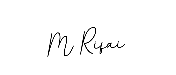 Design your own signature with our free online signature maker. With this signature software, you can create a handwritten (BallpointsItalic-DORy9) signature for name M Rifai. M Rifai signature style 11 images and pictures png