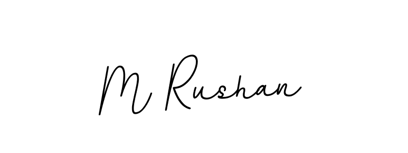 The best way (BallpointsItalic-DORy9) to make a short signature is to pick only two or three words in your name. The name M Rushan include a total of six letters. For converting this name. M Rushan signature style 11 images and pictures png