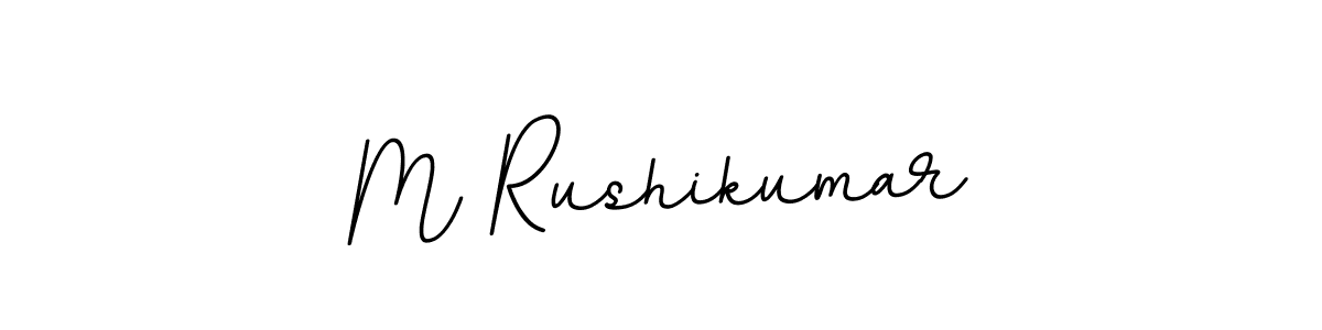 Create a beautiful signature design for name M Rushikumar. With this signature (BallpointsItalic-DORy9) fonts, you can make a handwritten signature for free. M Rushikumar signature style 11 images and pictures png