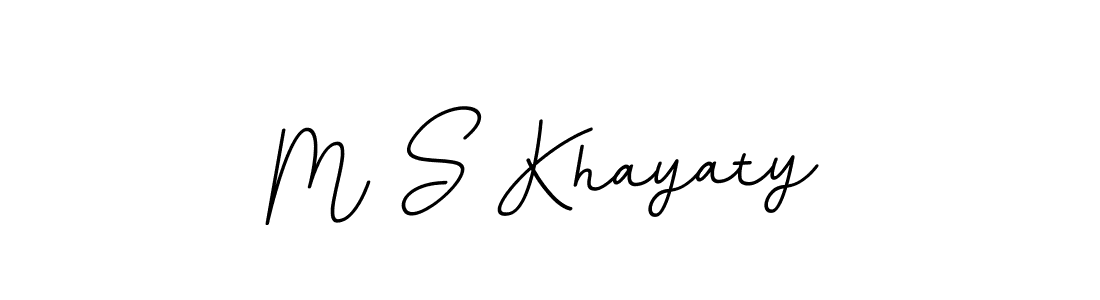 Design your own signature with our free online signature maker. With this signature software, you can create a handwritten (BallpointsItalic-DORy9) signature for name M S Khayaty. M S Khayaty signature style 11 images and pictures png