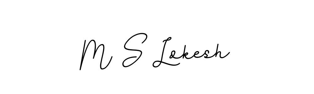 The best way (BallpointsItalic-DORy9) to make a short signature is to pick only two or three words in your name. The name M S Lokesh include a total of six letters. For converting this name. M S Lokesh signature style 11 images and pictures png