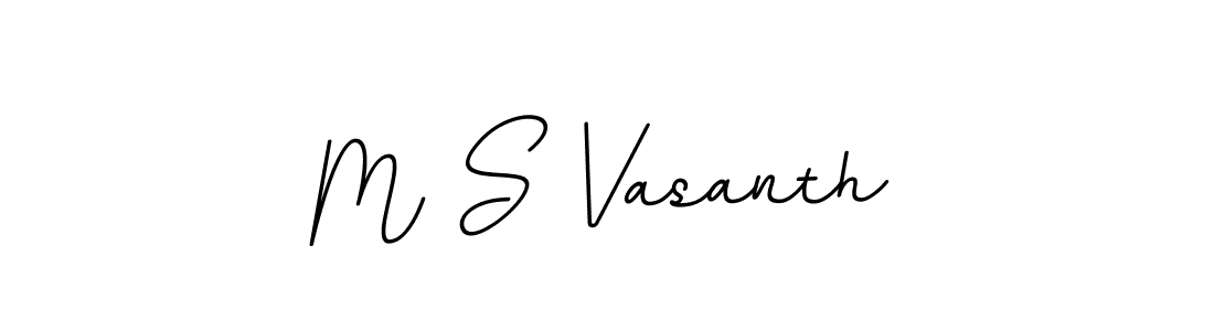 How to make M S Vasanth name signature. Use BallpointsItalic-DORy9 style for creating short signs online. This is the latest handwritten sign. M S Vasanth signature style 11 images and pictures png