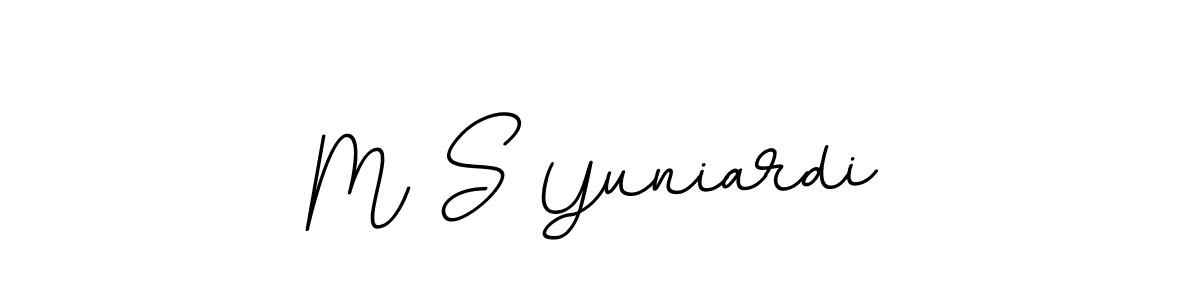 Make a beautiful signature design for name M S Yuniardi. With this signature (BallpointsItalic-DORy9) style, you can create a handwritten signature for free. M S Yuniardi signature style 11 images and pictures png