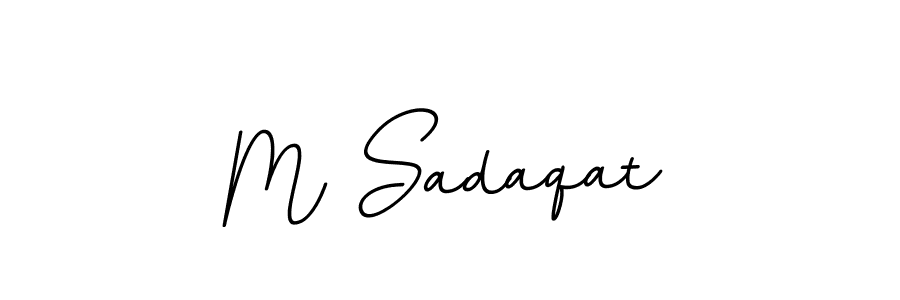 You should practise on your own different ways (BallpointsItalic-DORy9) to write your name (M Sadaqat) in signature. don't let someone else do it for you. M Sadaqat signature style 11 images and pictures png