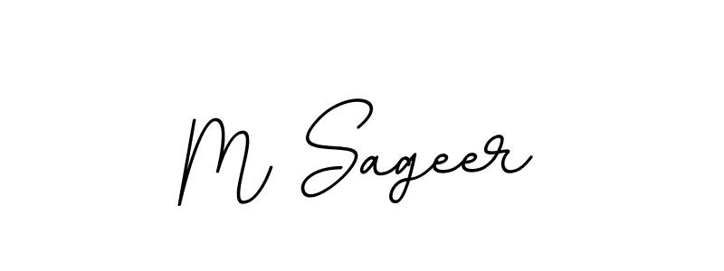 The best way (BallpointsItalic-DORy9) to make a short signature is to pick only two or three words in your name. The name M Sageer include a total of six letters. For converting this name. M Sageer signature style 11 images and pictures png