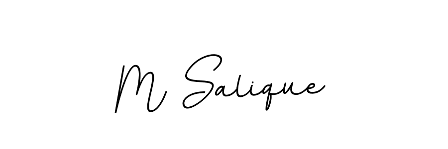 Design your own signature with our free online signature maker. With this signature software, you can create a handwritten (BallpointsItalic-DORy9) signature for name M Salique. M Salique signature style 11 images and pictures png