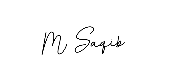 Make a beautiful signature design for name M Saqib. With this signature (BallpointsItalic-DORy9) style, you can create a handwritten signature for free. M Saqib signature style 11 images and pictures png