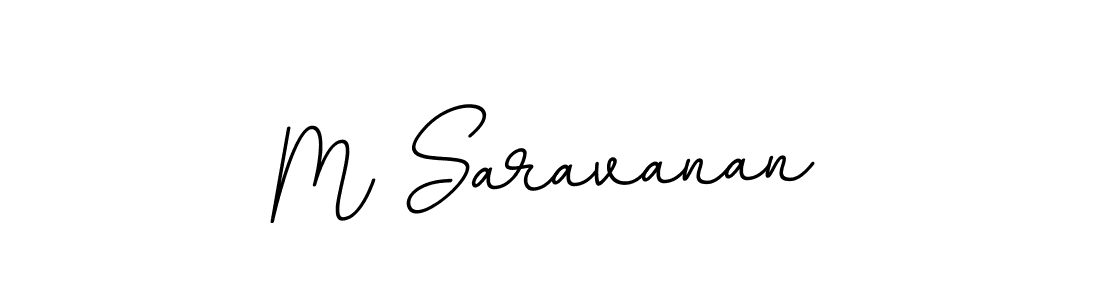 Use a signature maker to create a handwritten signature online. With this signature software, you can design (BallpointsItalic-DORy9) your own signature for name M Saravanan. M Saravanan signature style 11 images and pictures png