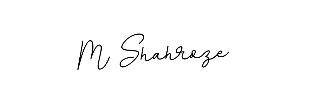 How to make M Shahroze name signature. Use BallpointsItalic-DORy9 style for creating short signs online. This is the latest handwritten sign. M Shahroze signature style 11 images and pictures png