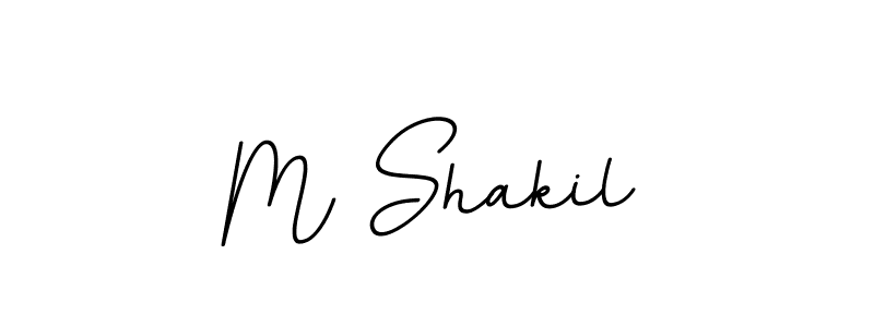 The best way (BallpointsItalic-DORy9) to make a short signature is to pick only two or three words in your name. The name M Shakil include a total of six letters. For converting this name. M Shakil signature style 11 images and pictures png