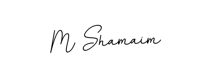 Use a signature maker to create a handwritten signature online. With this signature software, you can design (BallpointsItalic-DORy9) your own signature for name M Shamaim. M Shamaim signature style 11 images and pictures png