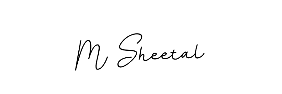 Use a signature maker to create a handwritten signature online. With this signature software, you can design (BallpointsItalic-DORy9) your own signature for name M Sheetal. M Sheetal signature style 11 images and pictures png